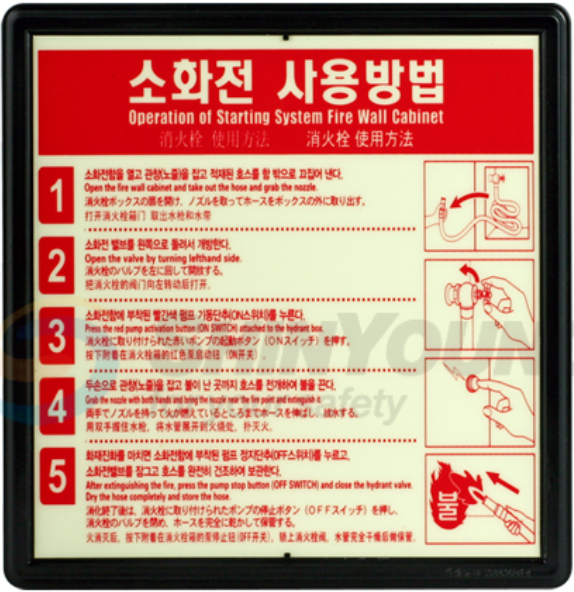 소화전 사용방법 표지  <br>신영