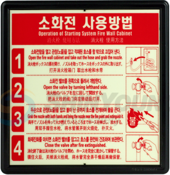 소화전 사용방법 표지  <br>신영